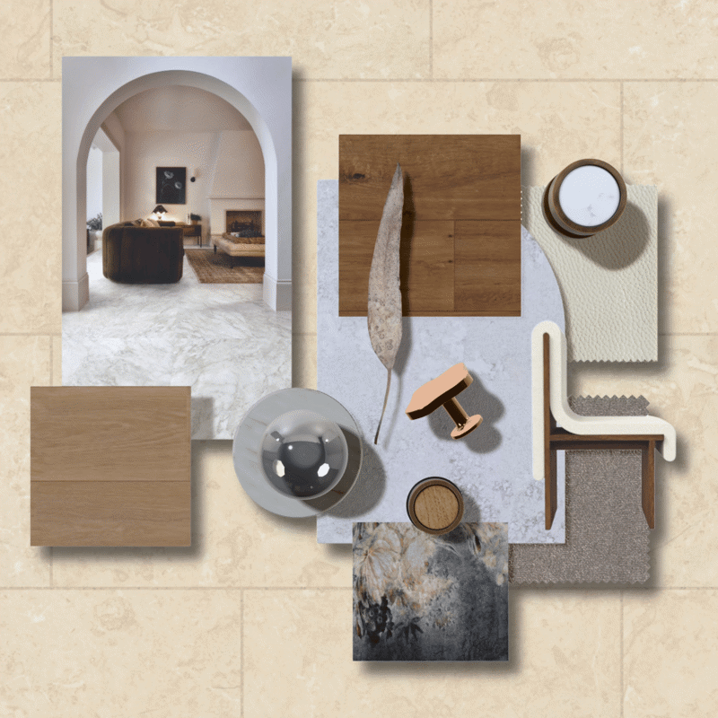 Mood board for Senti, a 2026 Karndean Design Aesthetic