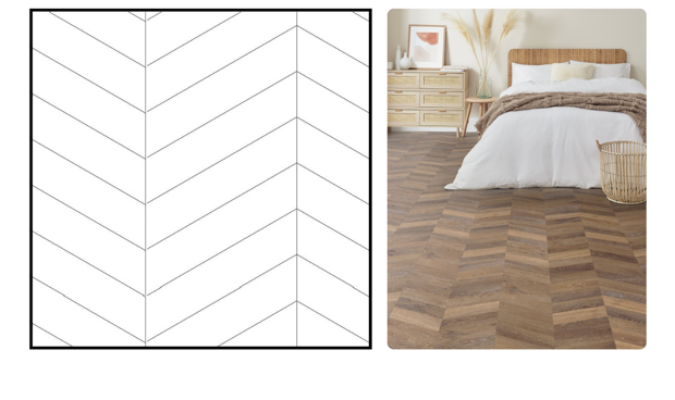 Wood chevron shown as a pattern and used in a bedroom