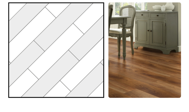 Wood striped in 2 tones shown as a pattern and used in a dining room