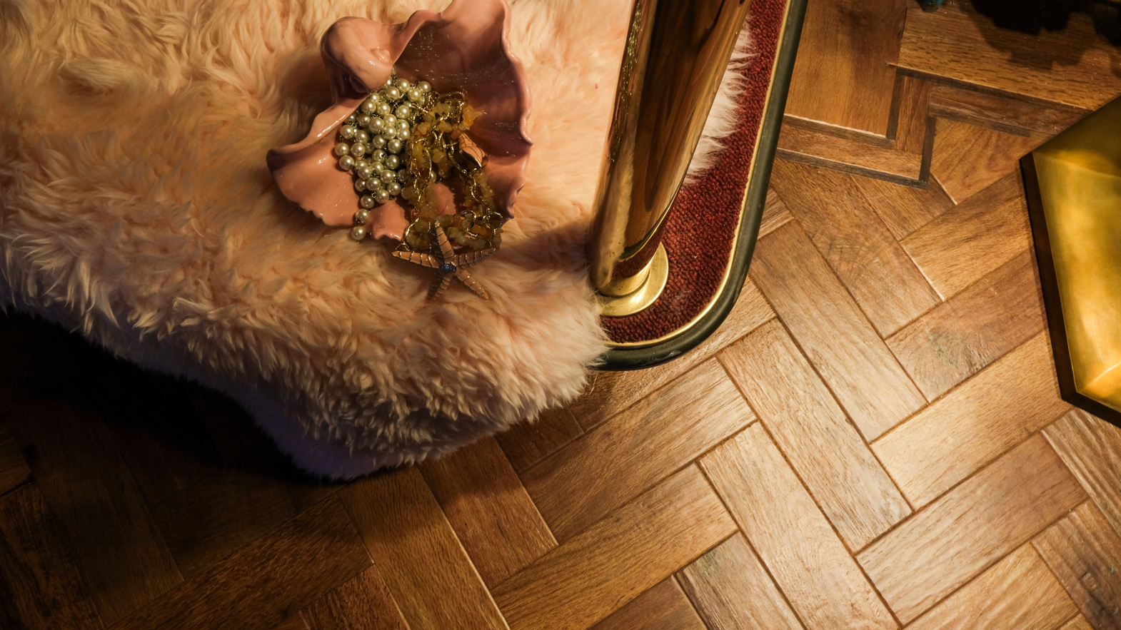 Karndean Designflooring Dawn Oak parquet in Siobhan Murphy home