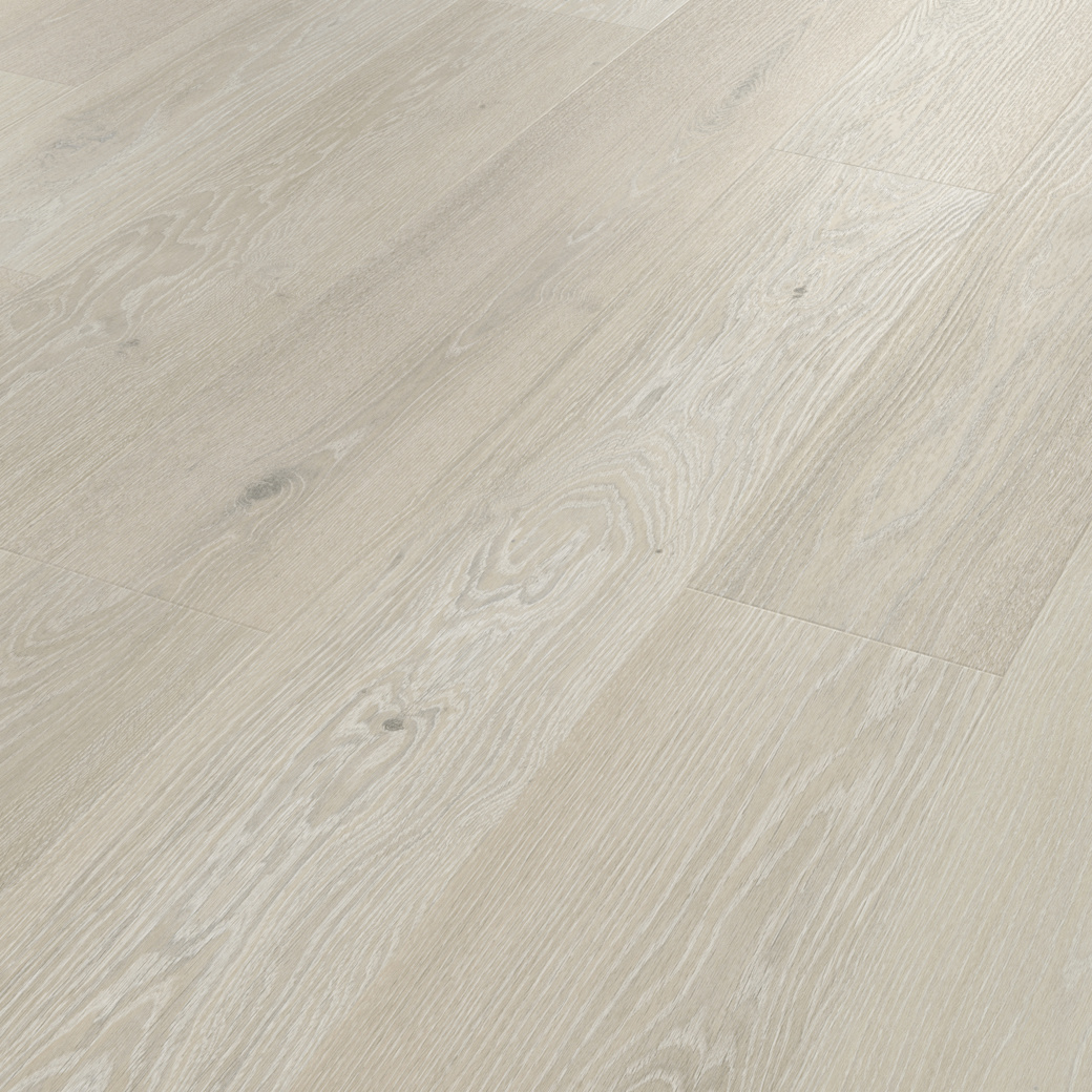 Clay Artisan Oak light grey lvt flooring laid at an angle