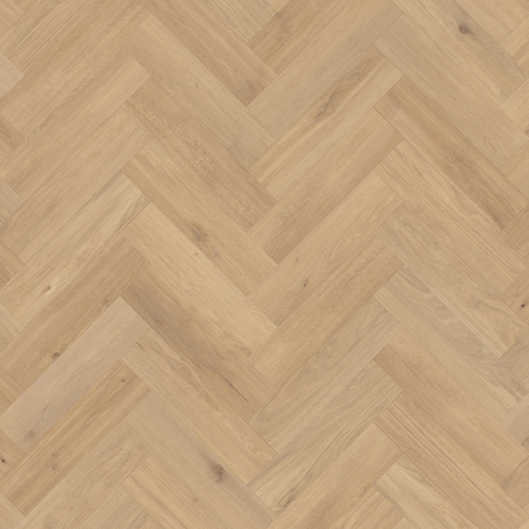 Van Gogh Canadian Nude Oak herringbone mid brown lvt flooring.