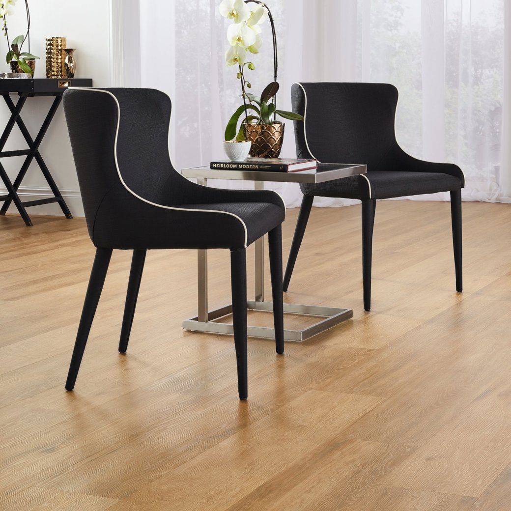 Baltic Limed Oak golden brown LVT flooring by Karndean in a living room