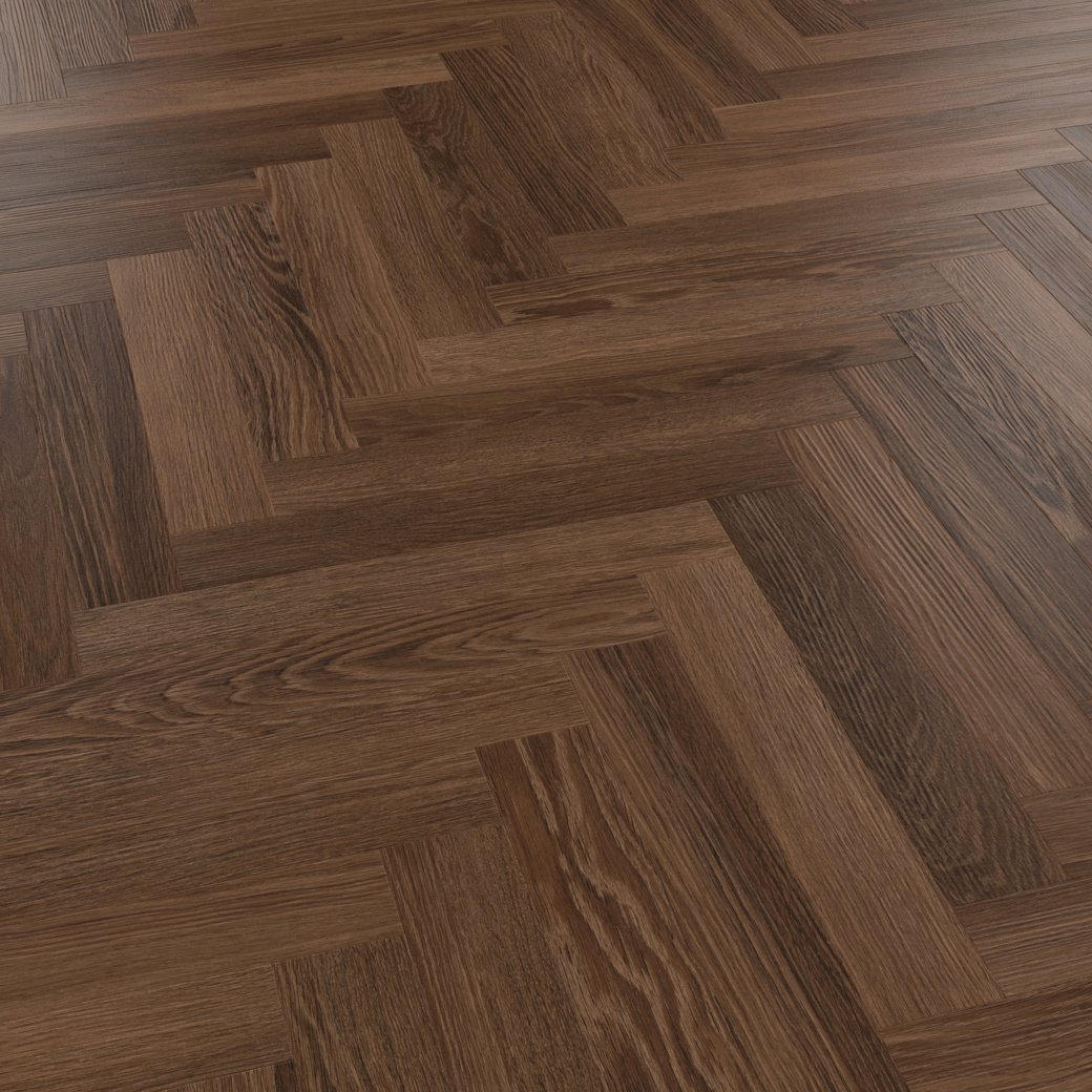 Nutmeg limed oak dark brown lvt herringbone flooring